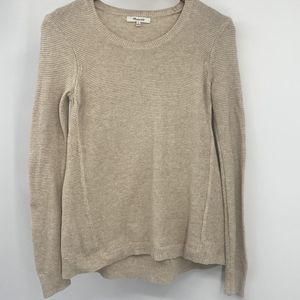 Madewell Tan Sweater With Piping Detail Size Small Oversized Fit